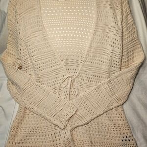 Torrid Beige Open-Knit Cardigan